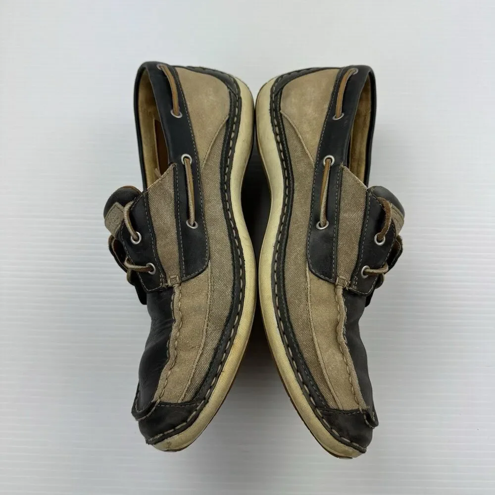 Timberland Men’s Annapolis 2I Leather Boat Shoes Blue Size 12 M Moc Toe